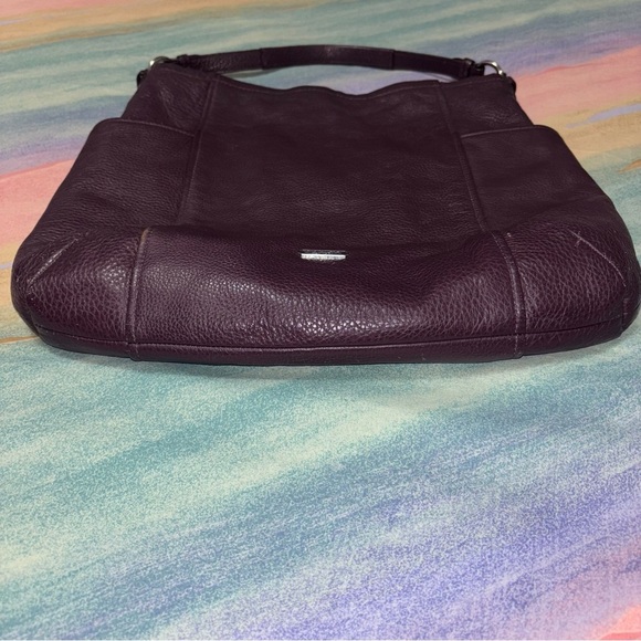 Coach shoulder crossbody Hobo pebbled bag dark plum - Picture 9 of 13